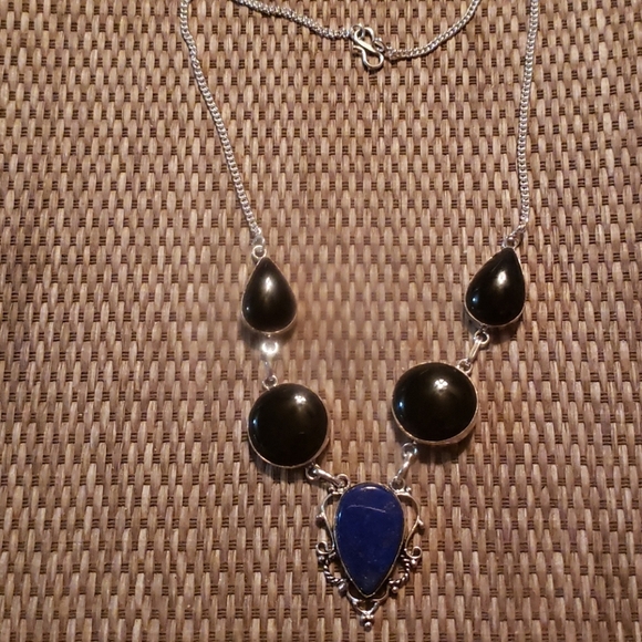 Lapis Lazuli ,Black Onyx necklace - Picture 2 of 4